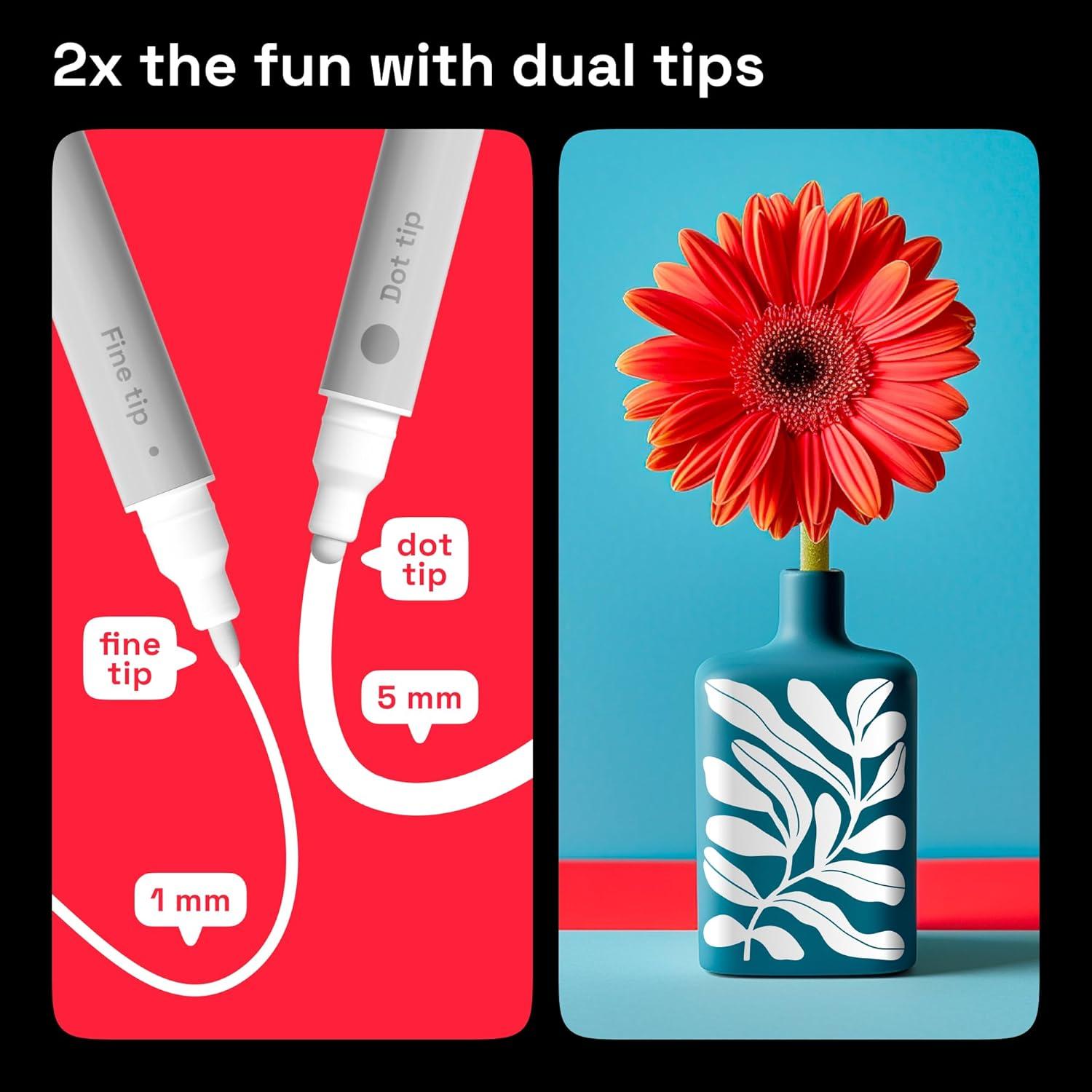 imageARTISTRO 12 Acrylic Paint Markers for Rock Fabric Wood Glass Craft Decoration DualTip Paint Pens Stocking Stuffers Christmas Gift Idea for Teens Grandkids Kids Art Supplies5