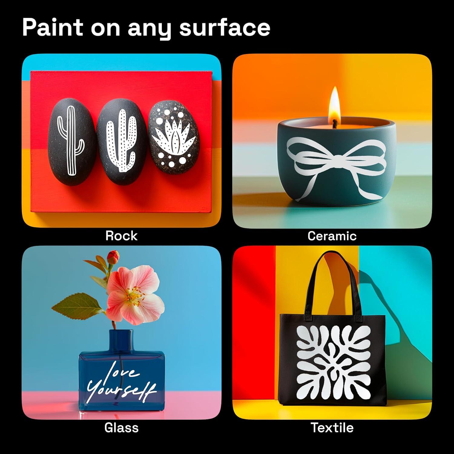 imageARTISTRO 12 Acrylic Paint Markers for Rock Fabric Wood Glass Craft Decoration DualTip Paint Pens Stocking Stuffers Christmas Gift Idea for Teens Grandkids Kids Art Supplies5