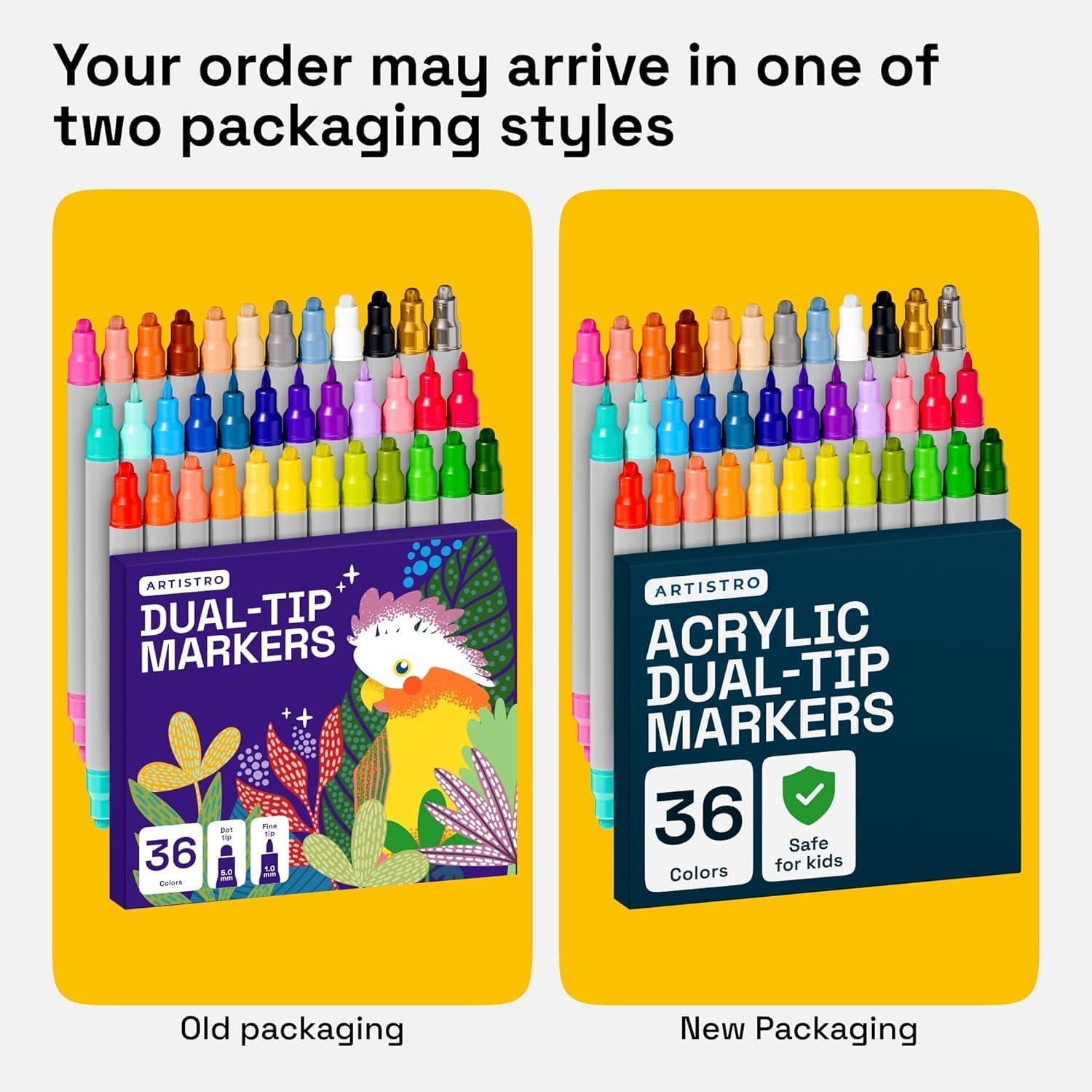 imageARTISTRO 12 Acrylic Paint Markers for Rock Fabric Wood Glass Craft Decoration DualTip Paint Pens Stocking Stuffers Christmas Gift Idea for Teens Grandkids Kids Art Supplies36