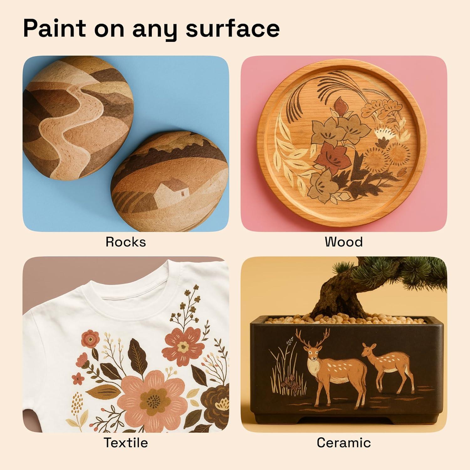 imageARTISTRO 12 Acrylic Paint Pens Dual Tip Brush Fine Ideal for Calligraphy Acrylic Paint Markers for Fabric Rock Glass Wood DIY Art Supplies Stocking Stuffers Christmas Gift Idea24