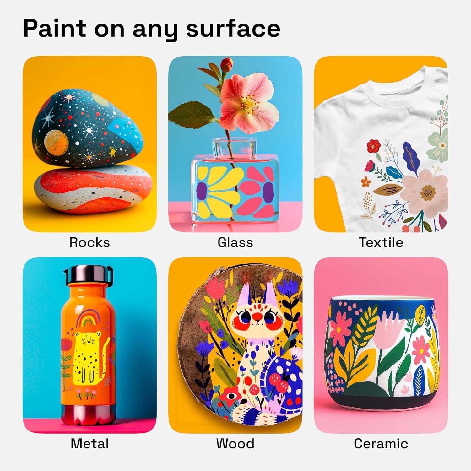 imageARTISTRO 12 Acrylic Paint Pens Dual Tip Brush Fine Ideal for Calligraphy Acrylic Paint Markers for Fabric Rock Glass Wood DIY Art Supplies Stocking Stuffers Christmas Gift Idea24