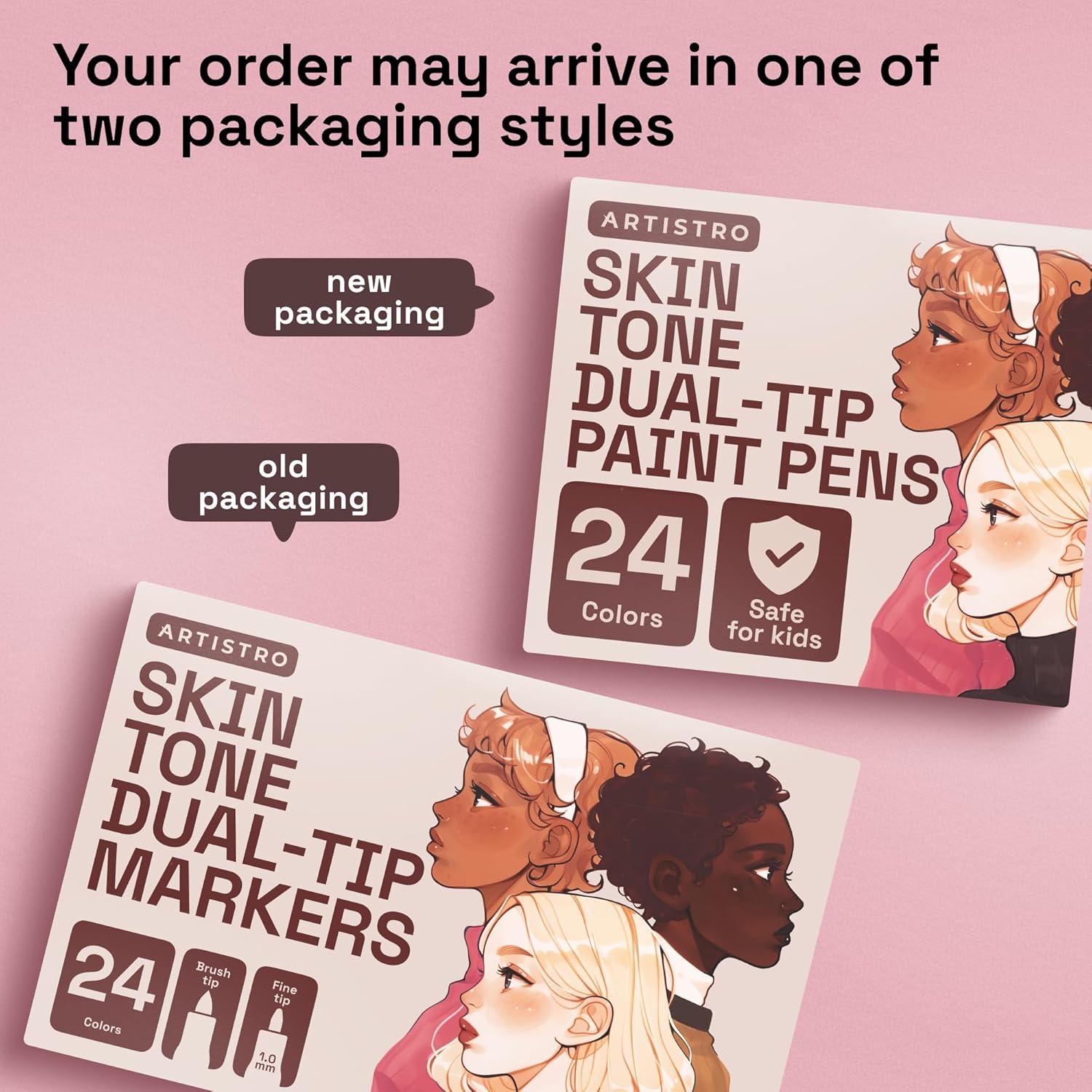 imageARTISTRO 12 Acrylic Paint Pens Dual Tip Brush Fine Ideal for Calligraphy Acrylic Paint Markers for Fabric Rock Glass Wood DIY Art Supplies Stocking Stuffers Christmas Gift Idea24