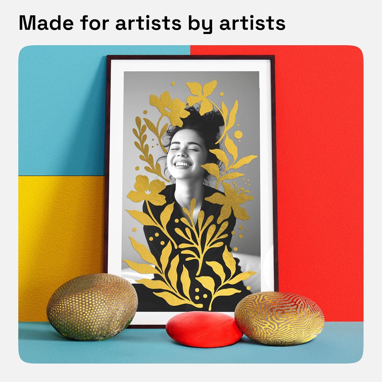 imageARTISTRO 12 Acrylic Paint Pens Dual Tip Brush Fine Ideal for Calligraphy Acrylic Paint Markers for Fabric Rock Glass Wood DIY Art Supplies Stocking Stuffers Christmas Gift Idea5