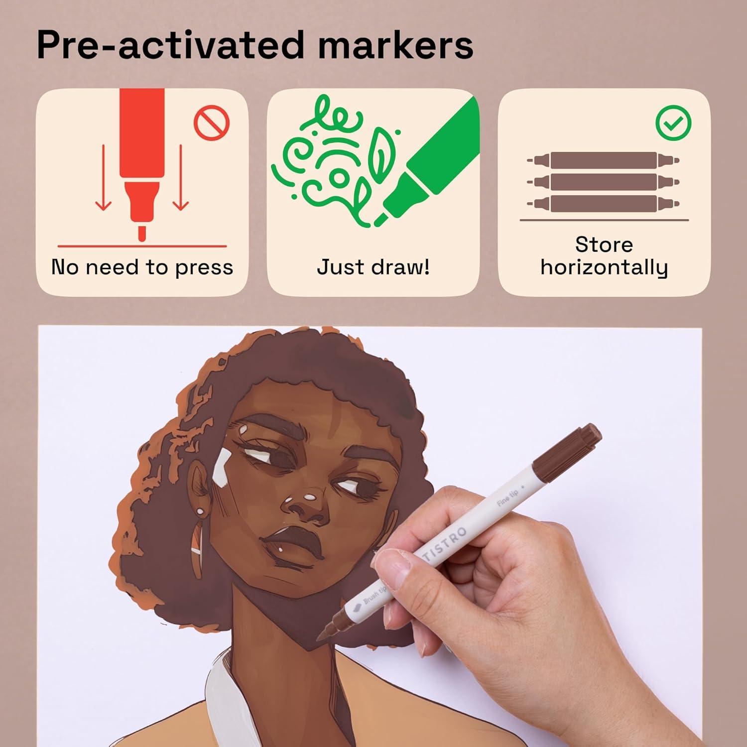 imageARTISTRO 12 Acrylic Paint Pens Dual Tip Brush Fine Ideal for Calligraphy Acrylic Paint Markers for Fabric Rock Glass Wood DIY Art Supplies Stocking Stuffers Christmas Gift Idea24