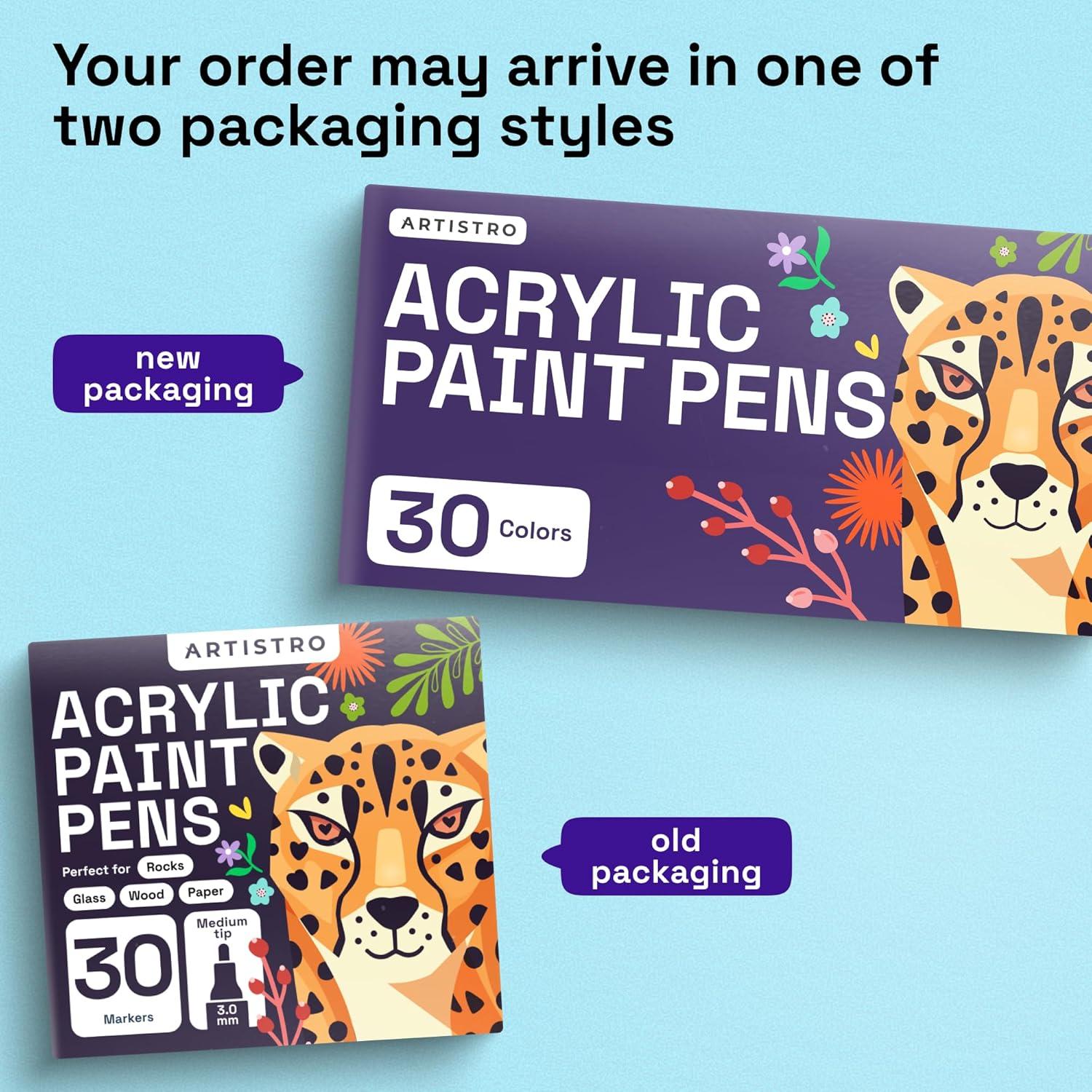 imageARTISTRO 12 DualTip Fabric Markers Fabric Decorating Kit Permanent for Clothes Acrylic Paint Pens for Sneakers Bags Shoes Textile Canvas Sewing Craft DIY Brush and Fine Tip30 Multicolor