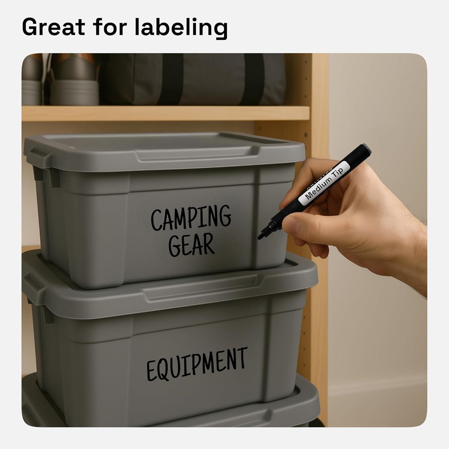 imageARTISTRO 15 OilBased Permanent Paint Markers Set of Fine Tip Markers for Wood Rock Fabric Glass Ceramic Metal Plastic and More Quick Dry Waterproof PermanentBlack