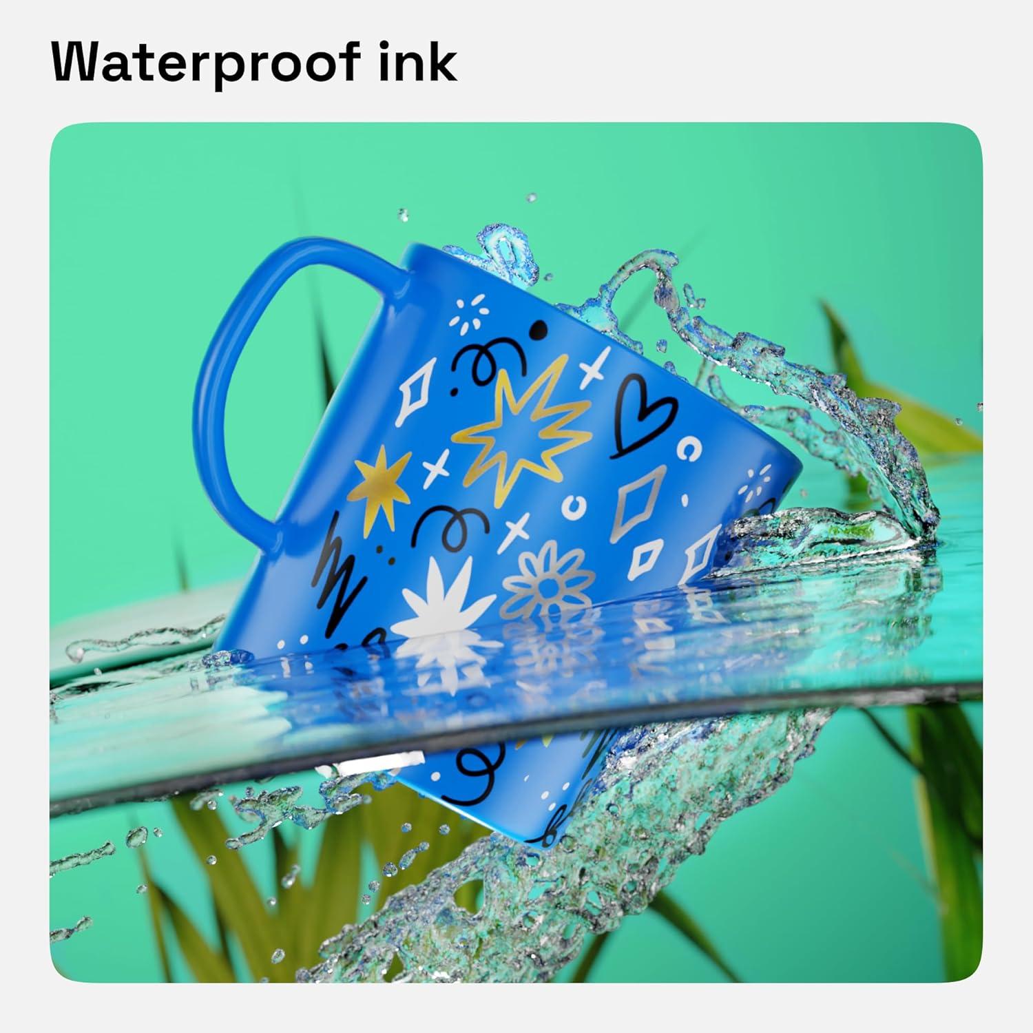 imageARTISTRO 15 OilBased Permanent Paint Markers Set of Fine Tip Markers for Wood Rock Fabric Glass Ceramic Metal Plastic and More Quick Dry Waterproof PermanentGold