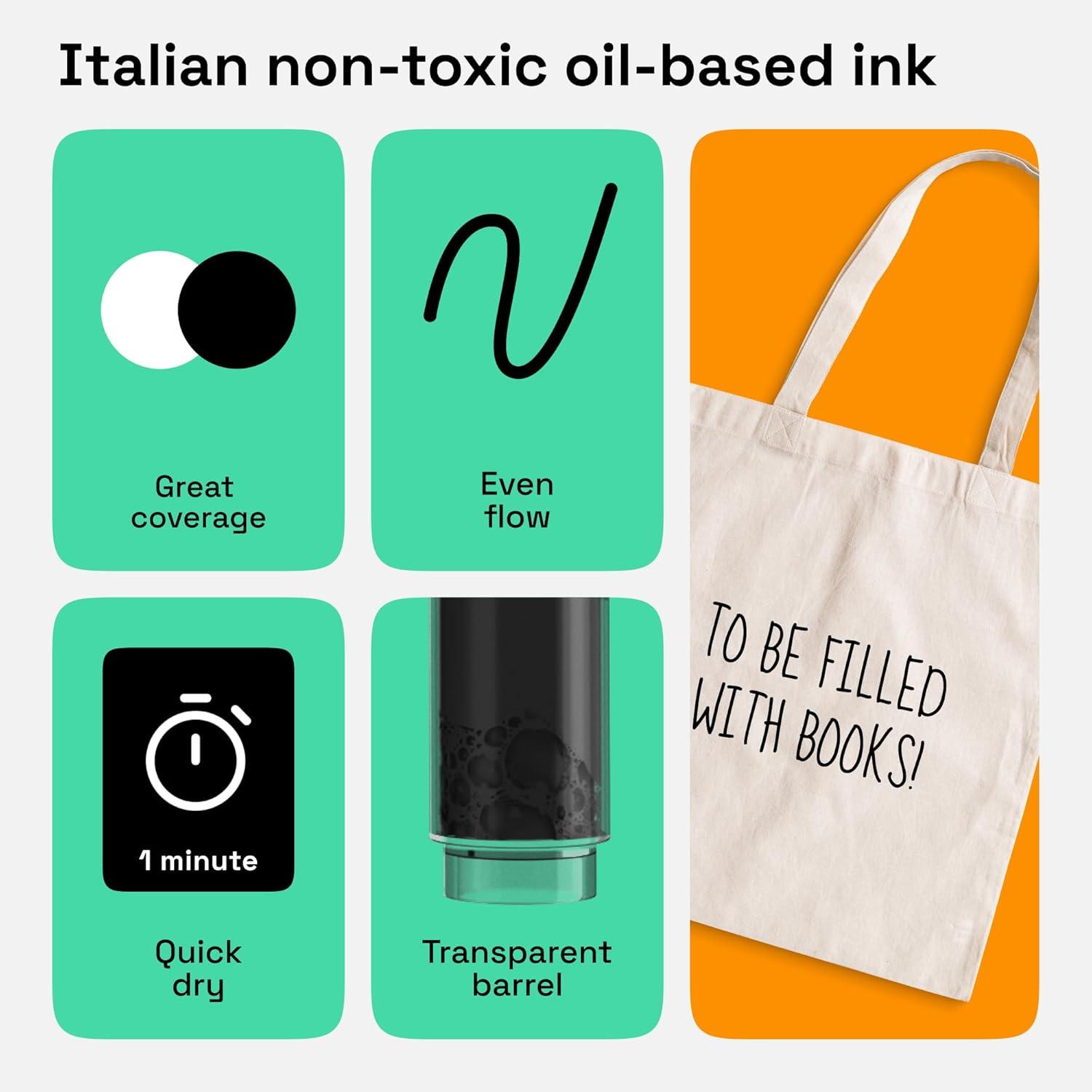 imageARTISTRO 15 OilBased Permanent Paint Markers Set of Fine Tip Markers for Wood Rock Fabric Glass Ceramic Metal Plastic and More Quick Dry Waterproof PermanentBlack