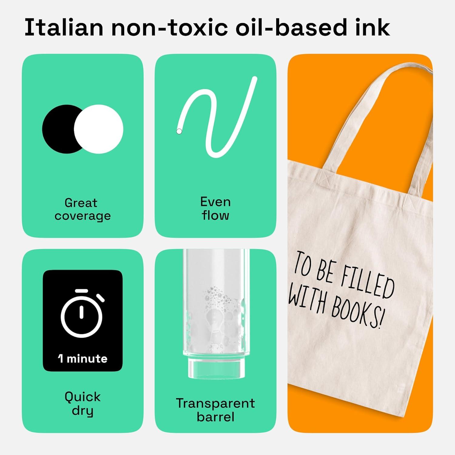 imageARTISTRO 15 OilBased Permanent Paint Markers Set of Fine Tip Markers for Wood Rock Fabric Glass Ceramic Metal Plastic and More Quick Dry Waterproof PermanentBlack White