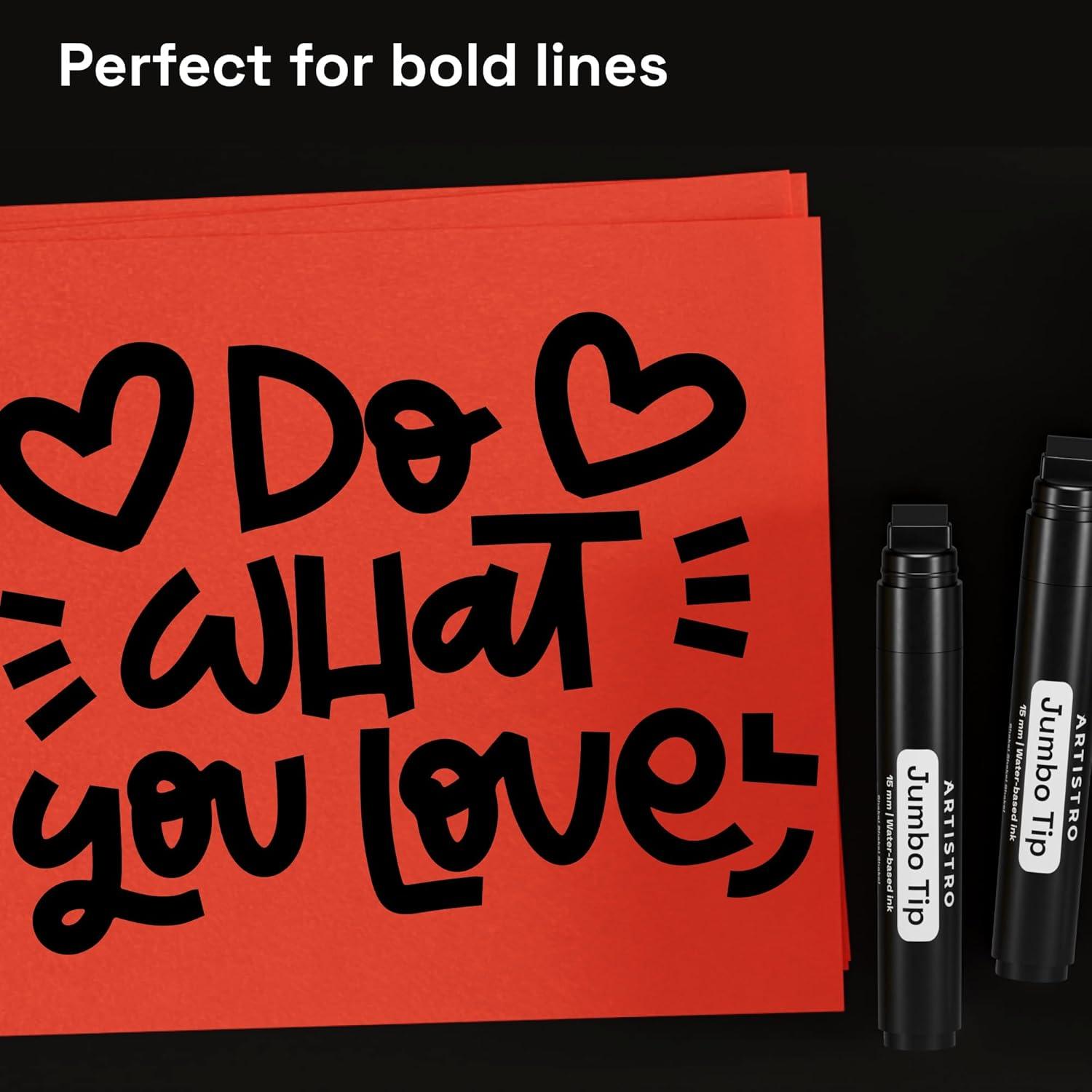 imageARTISTRO 2 Gold Acrylic Paint Markers 07mm Extra FineTip Metallic Paint Pens Perfect for Crafting Art Projects ampamp MoreBlack