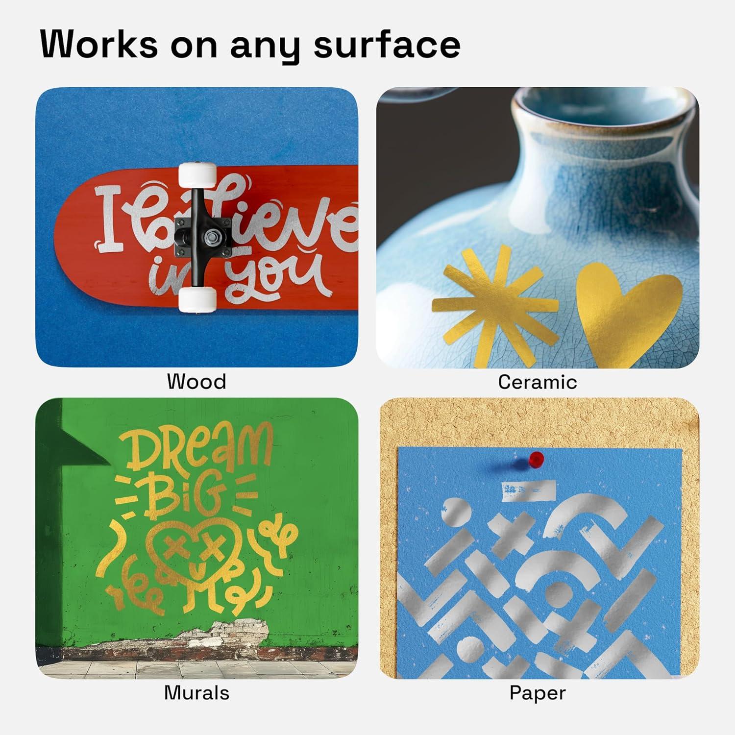 imageARTISTRO 2 Gold Acrylic Paint Markers 07mm Extra FineTip Metallic Paint Pens Perfect for Crafting Art Projects ampamp MoreGold Silver