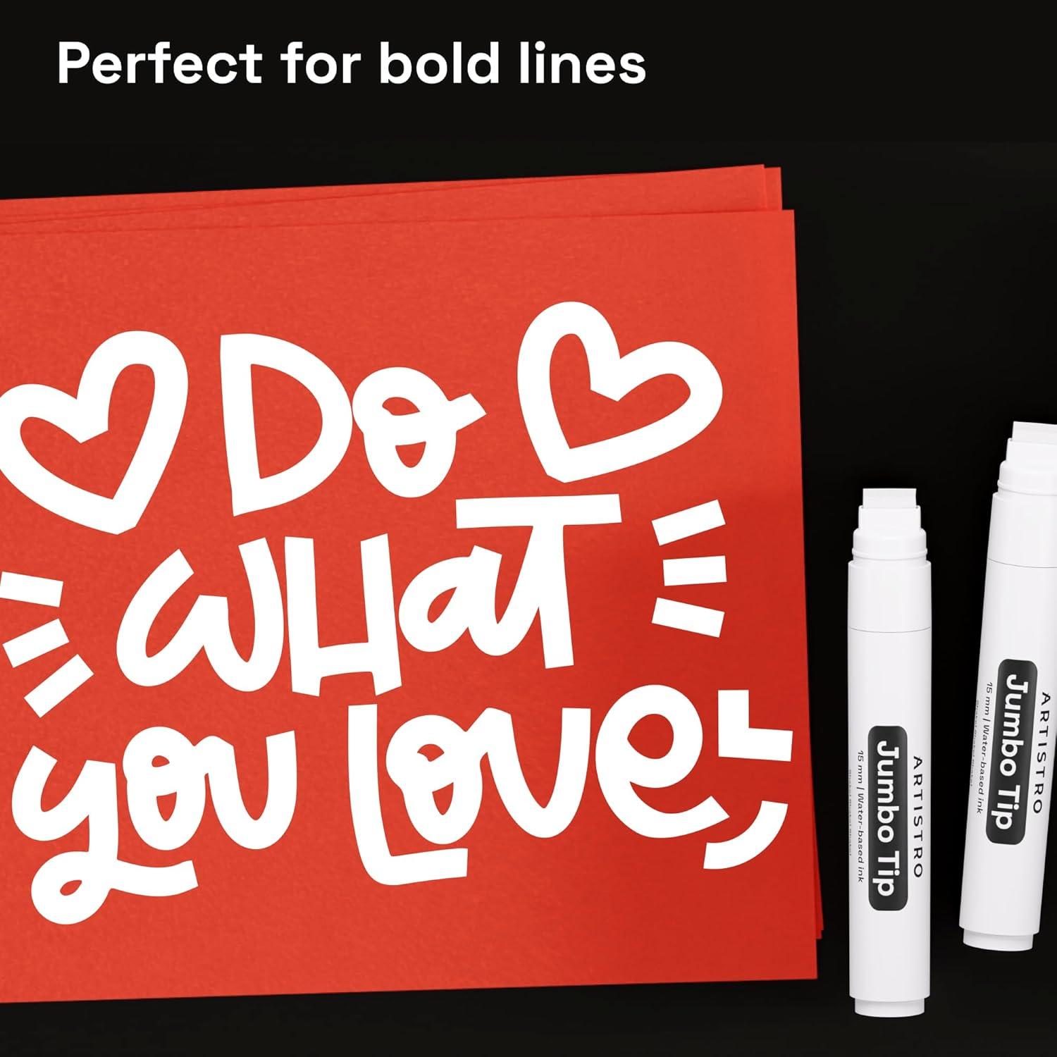 imageARTISTRO 2 Gold Acrylic Paint Markers 07mm Extra FineTip Metallic Paint Pens Perfect for Crafting Art Projects ampamp MoreWhite