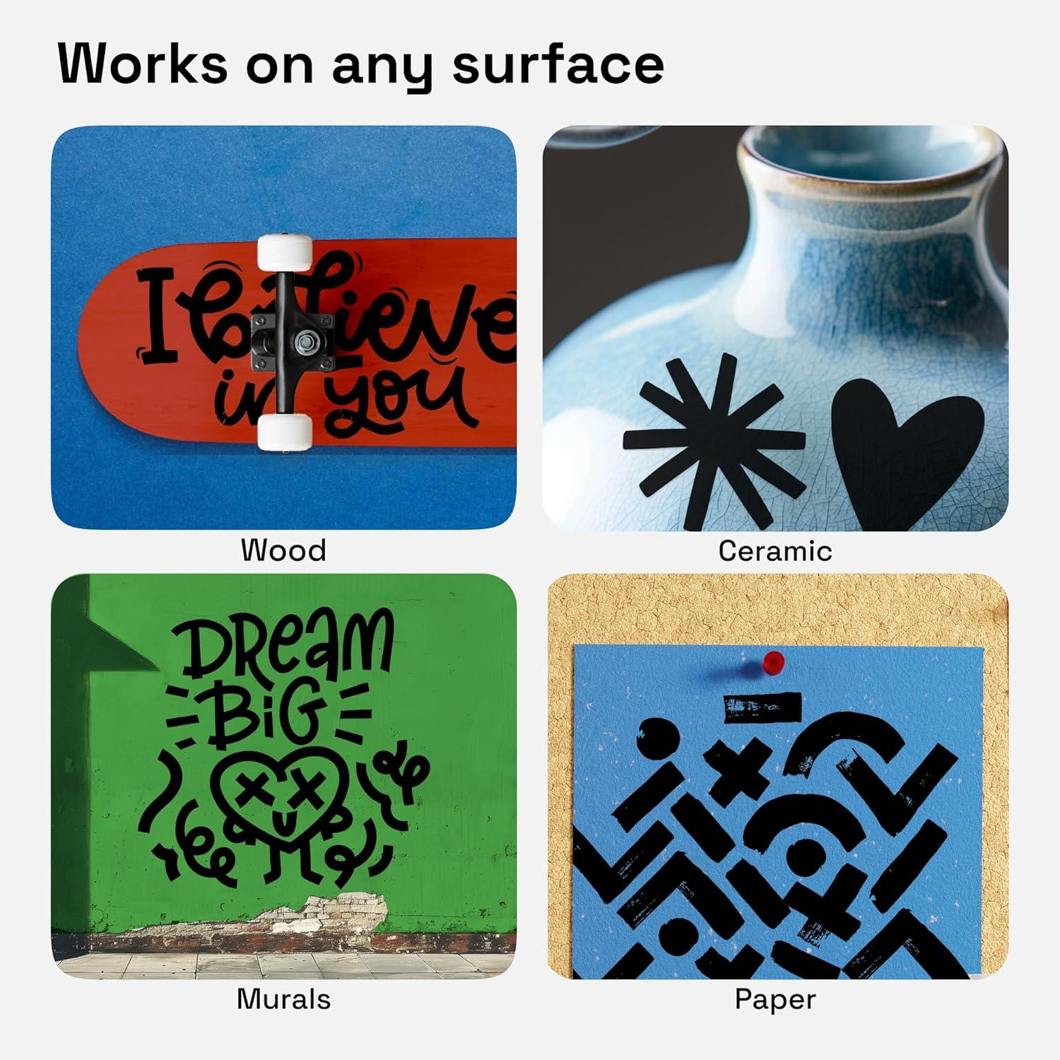 imageARTISTRO 2 White Acrylic Paint Markers 07mm Extra FineTip Paint Pens Perfect for Crafting Art Projects ampamp MoreBlack