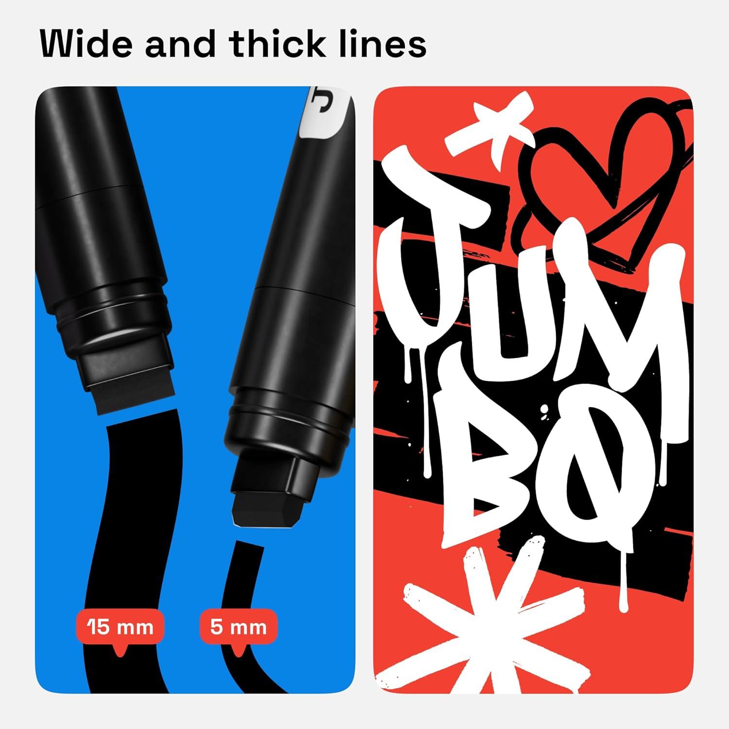 imageARTISTRO 2 White Acrylic Paint Markers 07mm Extra FineTip Paint Pens Perfect for Crafting Art Projects ampamp MoreBlack