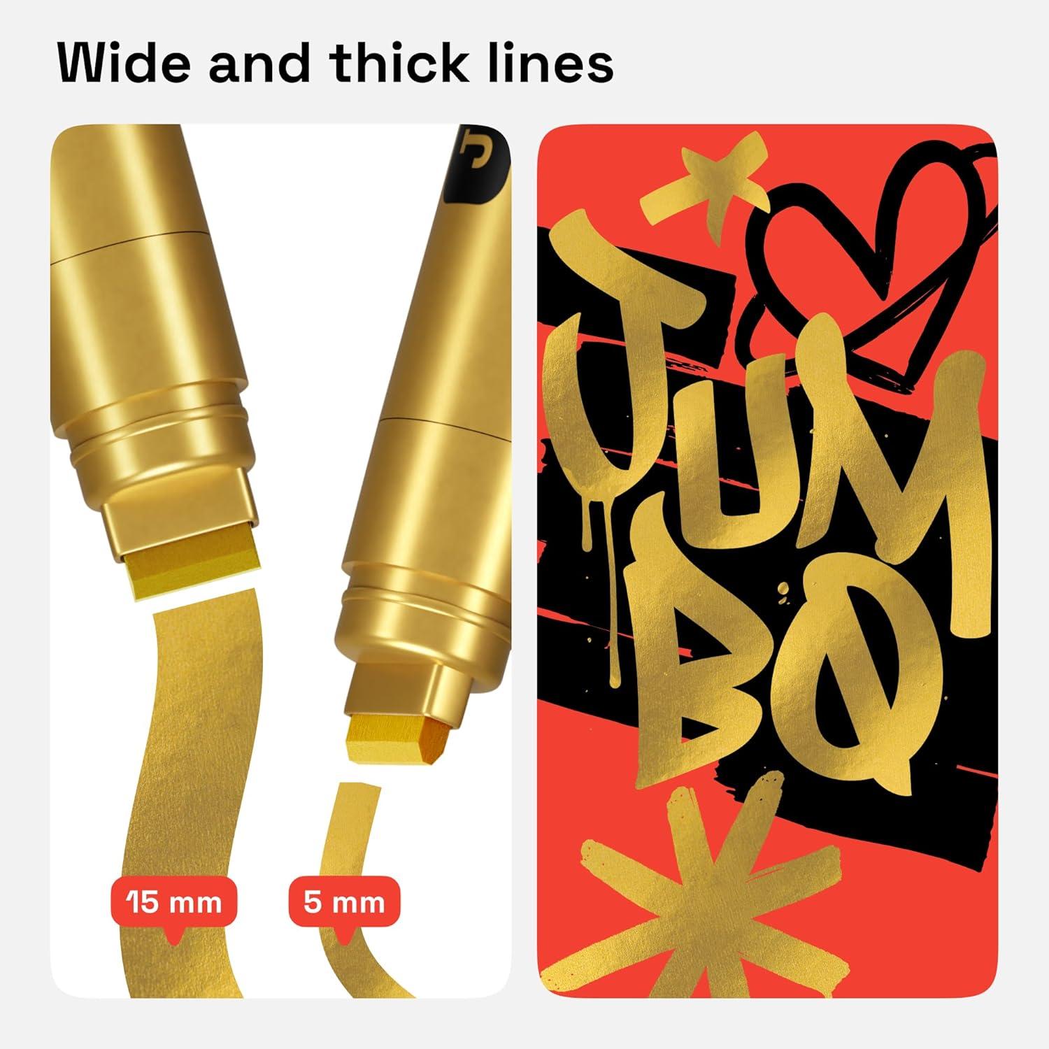 imageARTISTRO 2 White Acrylic Paint Markers 07mm Extra FineTip Paint Pens Perfect for Crafting Art Projects ampamp MoreGold