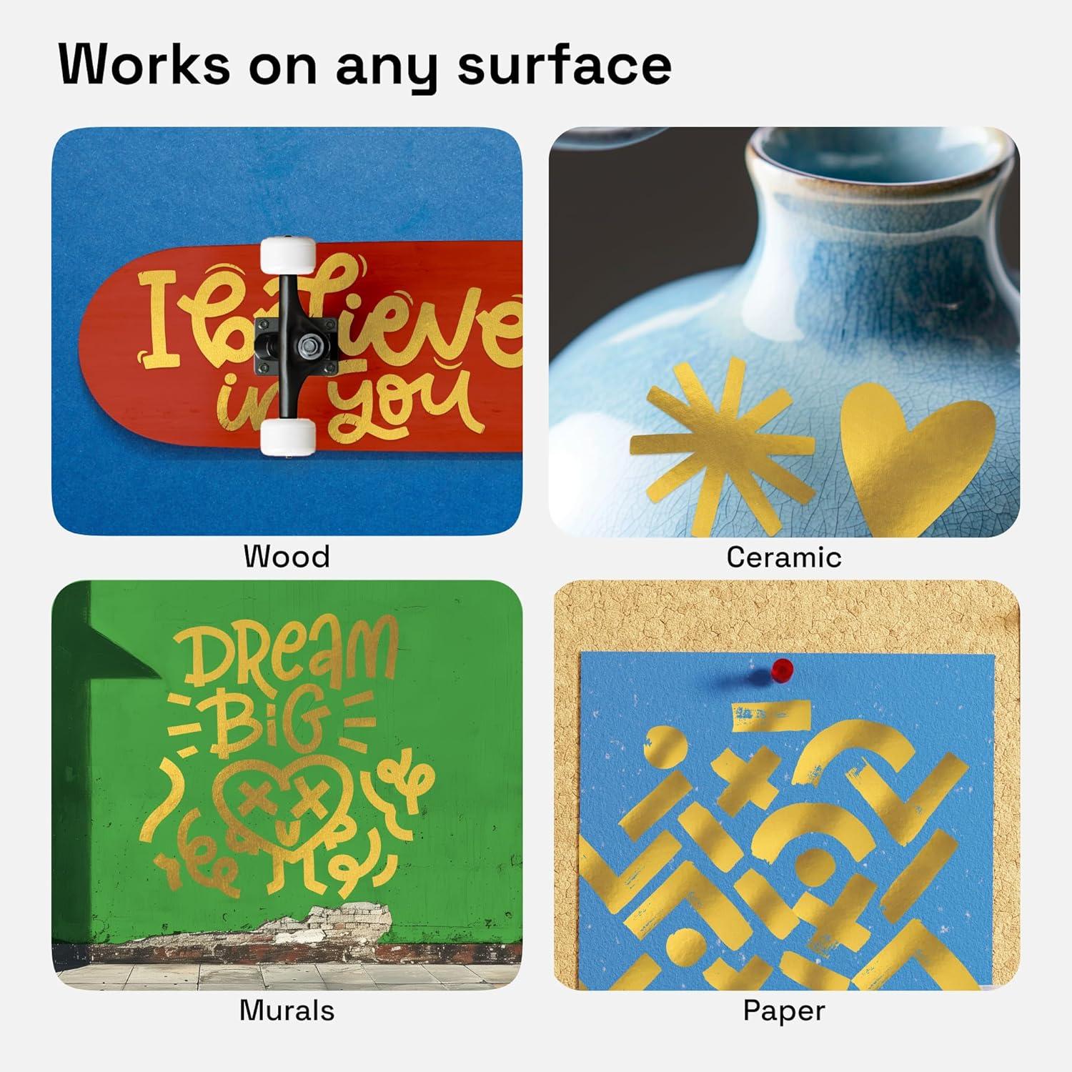 imageARTISTRO 2 White Acrylic Paint Markers 07mm Extra FineTip Paint Pens Perfect for Crafting Art Projects ampamp MoreGold