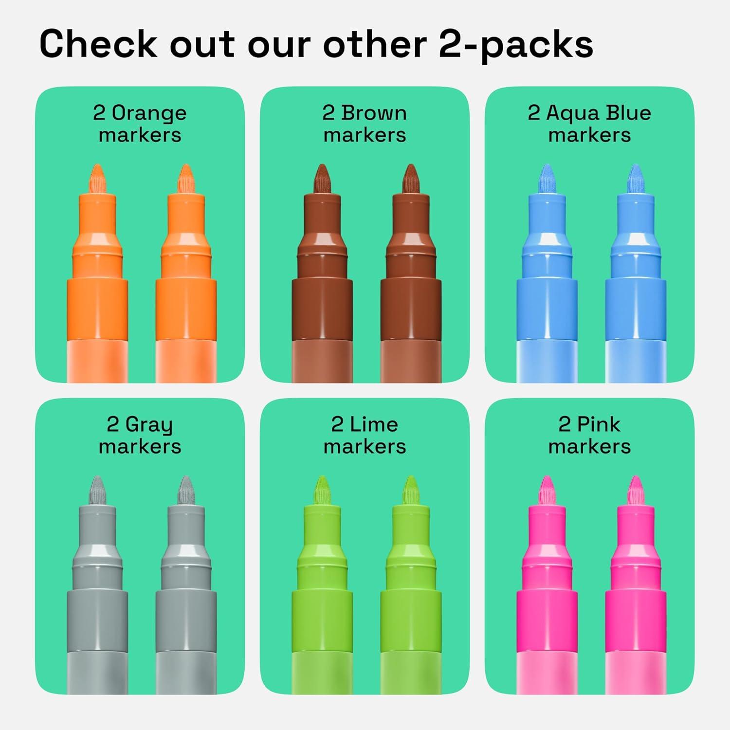 imageARTISTRO 2 White Acrylic Paint Markers 07mm Extra FineTip Paint Pens Perfect for Crafting Art Projects ampamp MoreRose Gold