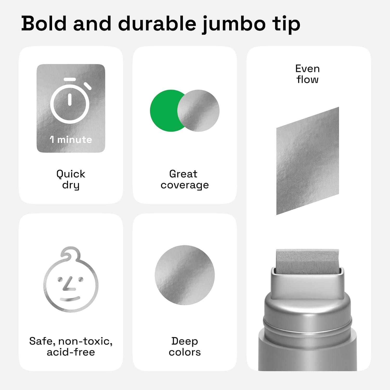 imageARTISTRO 2 White Acrylic Paint Markers 07mm Extra FineTip Paint Pens Perfect for Crafting Art Projects ampamp MoreSilver