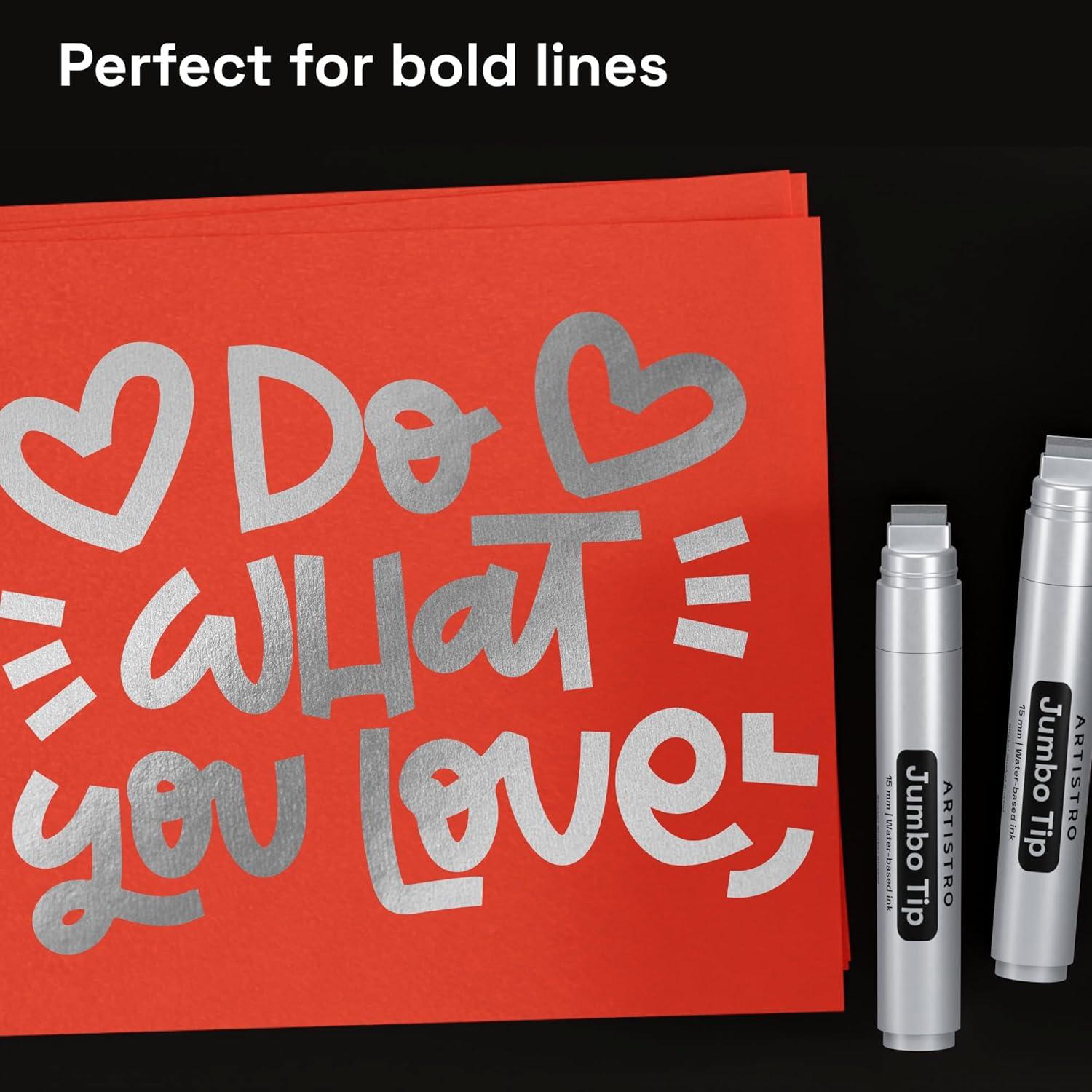 imageARTISTRO 2 White Acrylic Paint Markers 07mm Extra FineTip Paint Pens Perfect for Crafting Art Projects ampamp MoreSilver