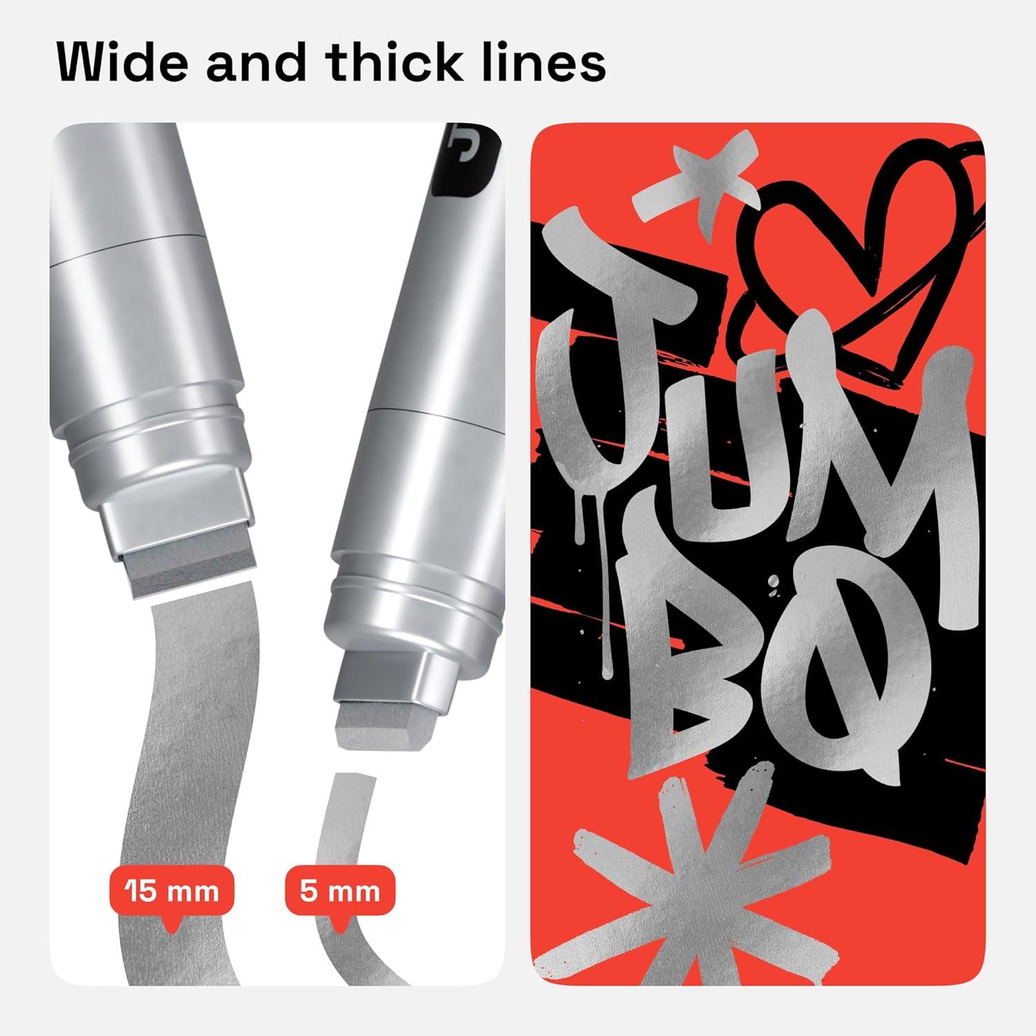 imageARTISTRO 2 White Acrylic Paint Markers 07mm Extra FineTip Paint Pens Perfect for Crafting Art Projects ampamp MoreSilver