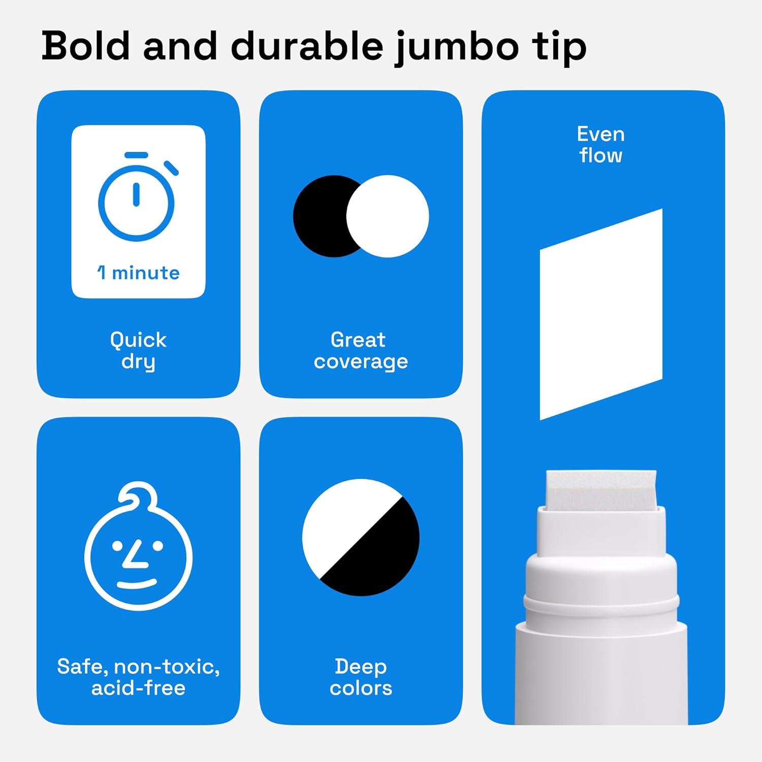 imageARTISTRO 2 White Acrylic Paint Markers 07mm Extra FineTip Paint Pens Perfect for Crafting Art Projects ampamp MoreWhite Black