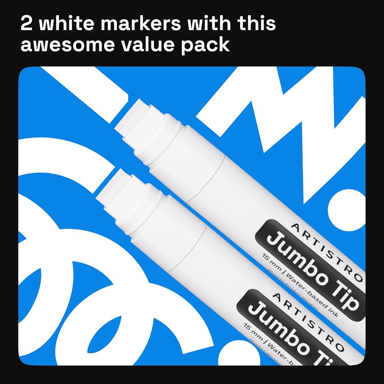 imageARTISTRO 2 White Acrylic Paint Markers 07mm Extra FineTip Paint Pens Perfect for Crafting Art Projects ampamp MoreWhite