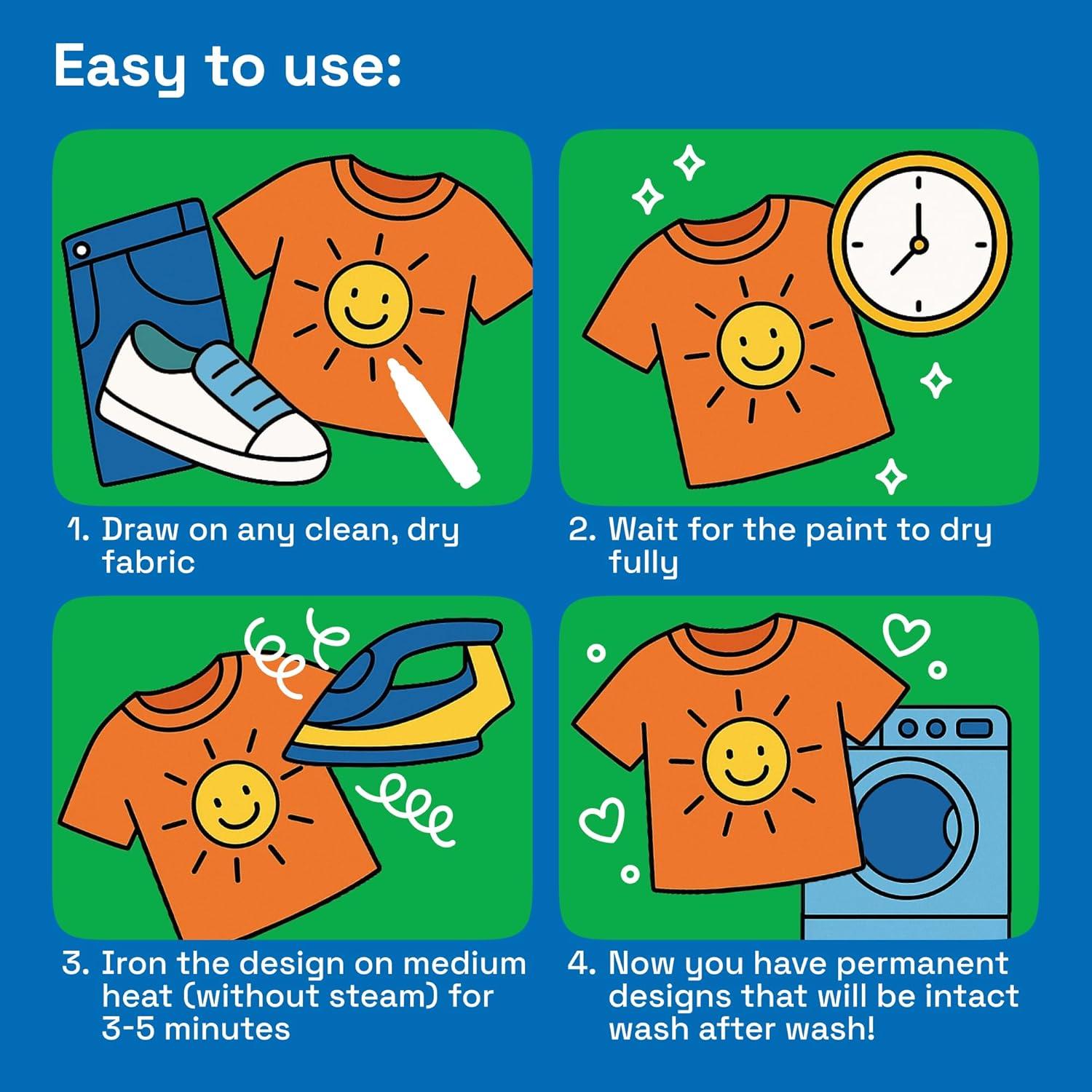 imageARTISTRO 24 Fabric Markers Fine Tip Fabric Markers Permanent for Clothes No Bleed Pens for TShirts Bags Textile Canvas and more24 fabric