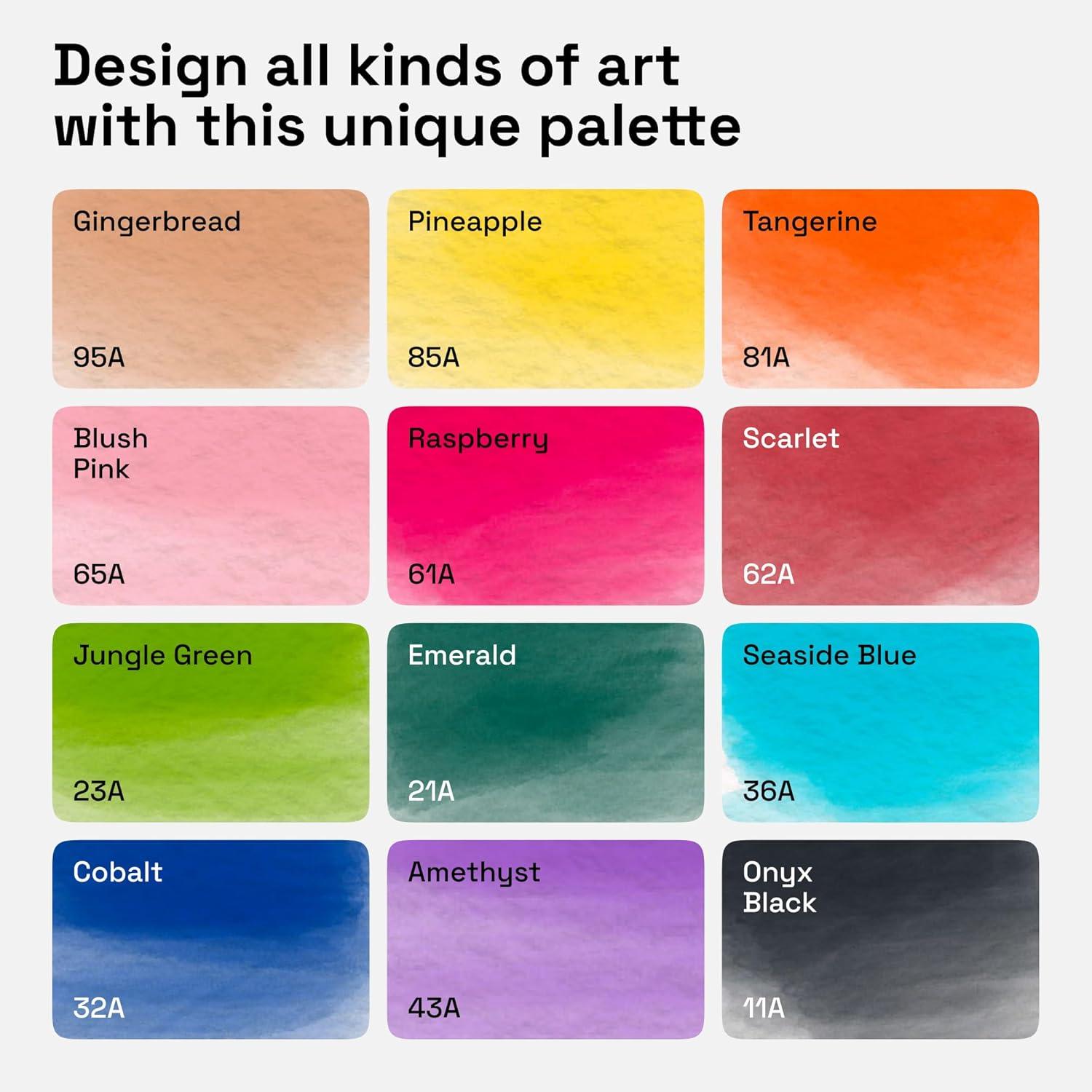 imageARTISTRO 24 Watercolor Markers with Flexible Paint Brush Pens for Pros ampamp Beginners Consistent Smooth Bright Washable NonToxic Ideal for Coloring Calligraphy ampamp Manga12 Brush Tip