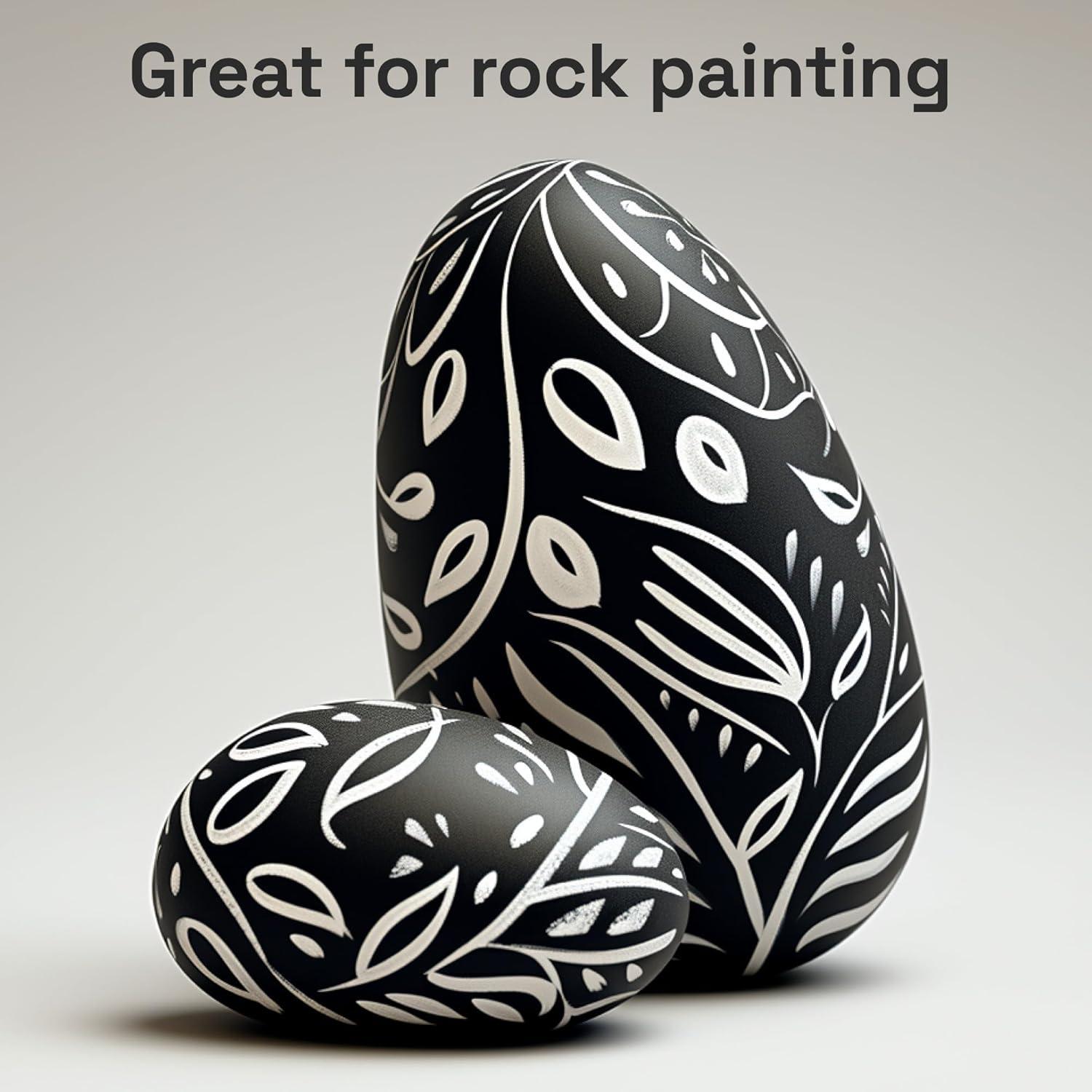 imageARTISTRO 5 White Paint Pen for Rock Painting Stone Ceramic Glass Wood Tire Fabric Metal Canvas Set of 5 Acrylic Paint White Marker Waterbased Extrafine TipWhite