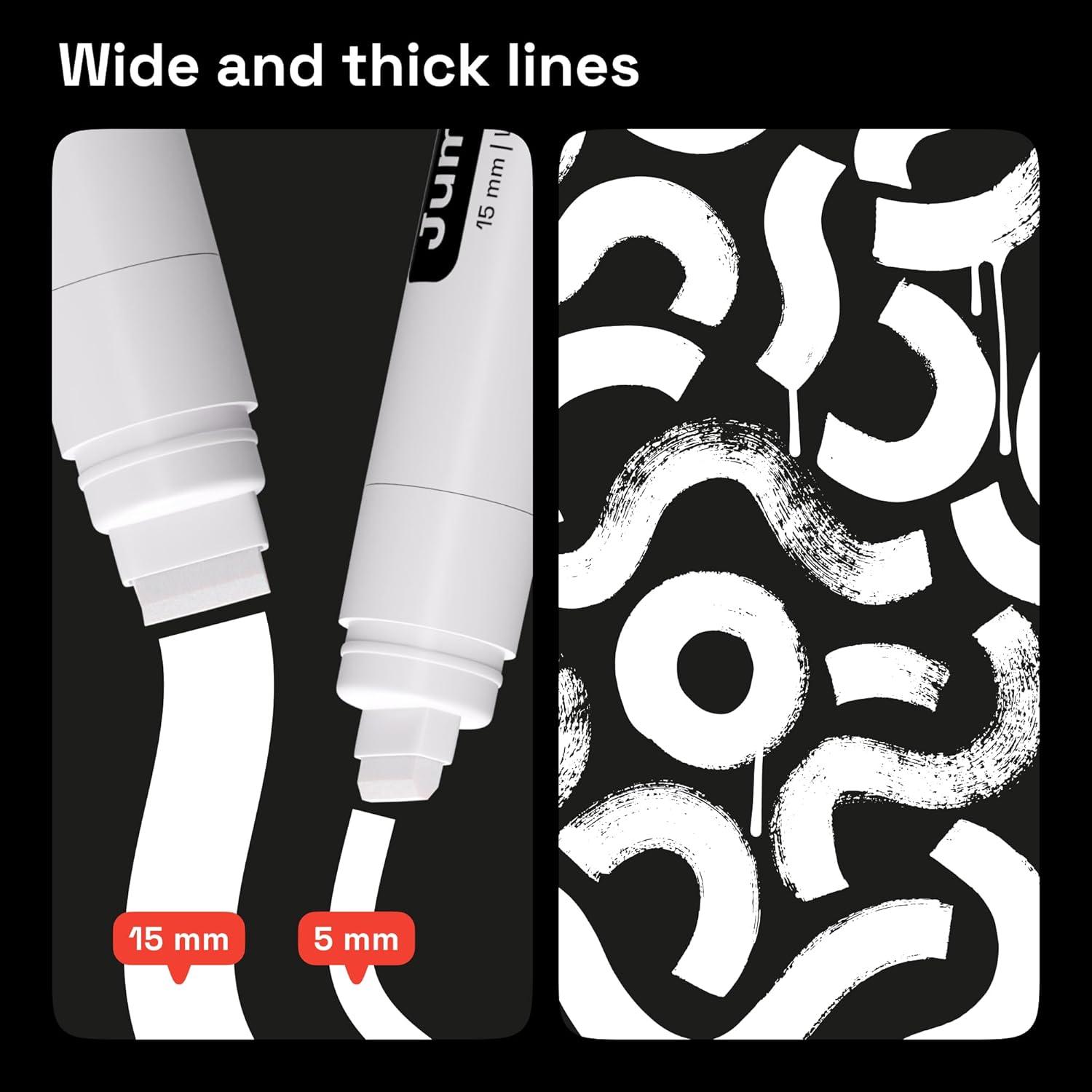 imageARTISTRO 5 White Paint Pen for Rock Painting Stone Ceramic Glass Wood Tire Fabric Metal Canvas Set of 5 Acrylic Paint White Marker Waterbased Extrafine TipWhite