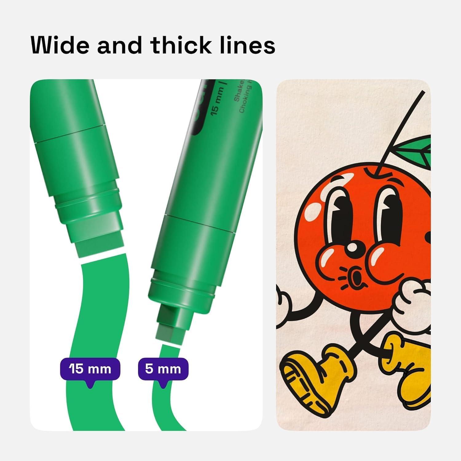 imageARTISTRO 8 Metallic Poster Markers Jumbo Markers Set with 15mm Wide Jumbo Tip for Murals Posters Tagging Rock Wood Plastic Leather Metal Fabric Ceramic10 Jumbo