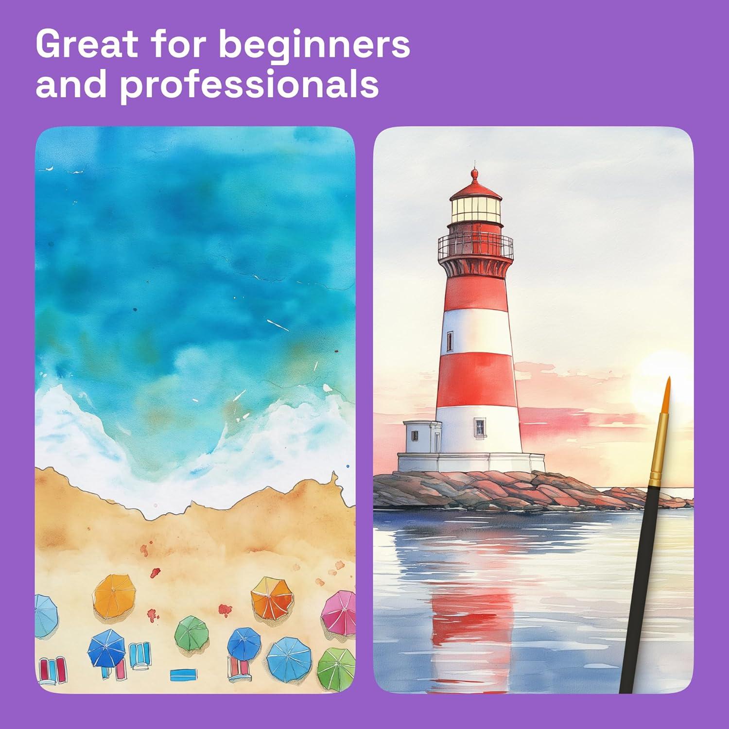 imageARTISTRO Metallic Watercolor Paints Set of 18 Palette set Including 12 Metallic Glitter Watercolor and 6 Chameleon Colors Perfect Travel Watercolor Set for Artists Amateur Hobbyists and Painting Lovers12 colors Portable Travel