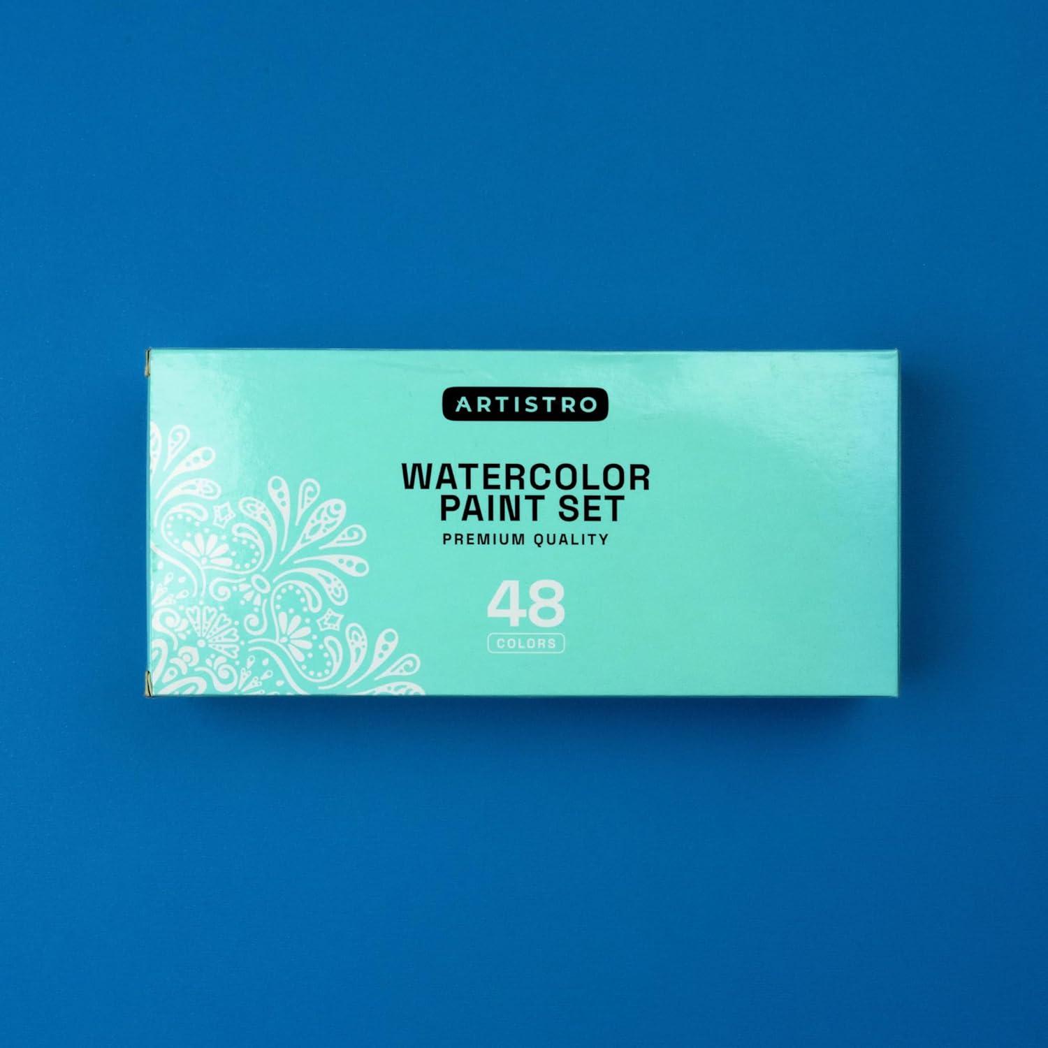 imageARTISTRO Metallic Watercolor Paints Set of 18 Palette set Including 12 Metallic Glitter Watercolor and 6 Chameleon Colors Perfect Travel Watercolor Set for Artists Amateur Hobbyists and Painting Lovers48 colors Portable Travel Mint