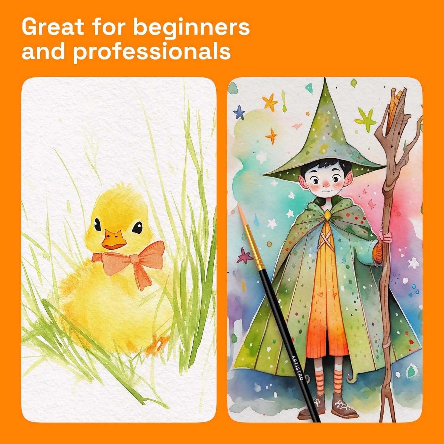 imageARTISTRO Metallic Watercolor Paints Set of 18 Palette set Including 12 Metallic Glitter Watercolor and 6 Chameleon Colors Perfect Travel Watercolor Set for Artists Amateur Hobbyists and Painting Lovers160 colors Full Size