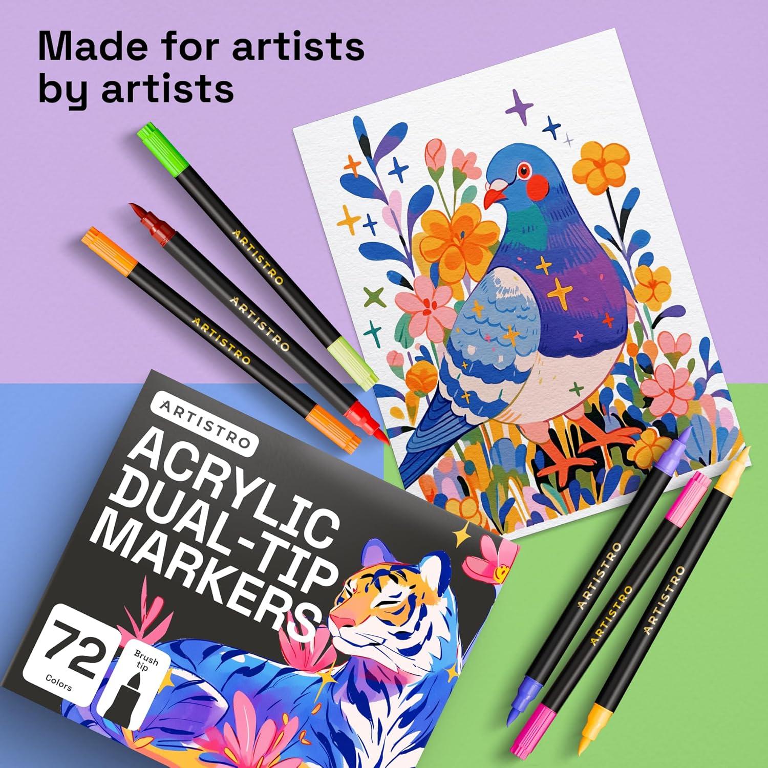 imageARTISTRO Paint Markers Acrylic Pens for Rock Glass Fabric DIY Art Supplies 16 Brush Tip Markers36