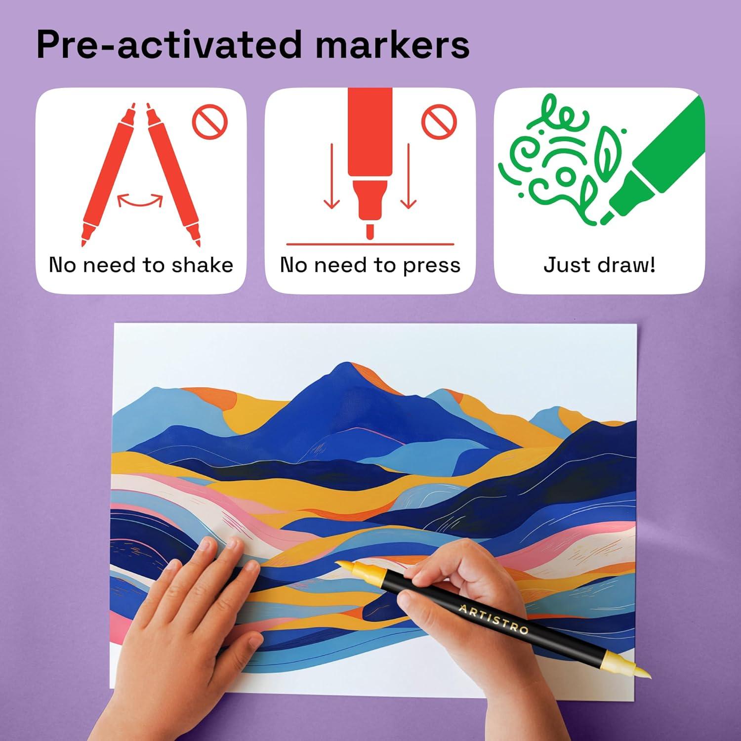 imageARTISTRO Paint Markers Acrylic Pens for Rock Glass Fabric DIY Art Supplies 16 Brush Tip Markers36