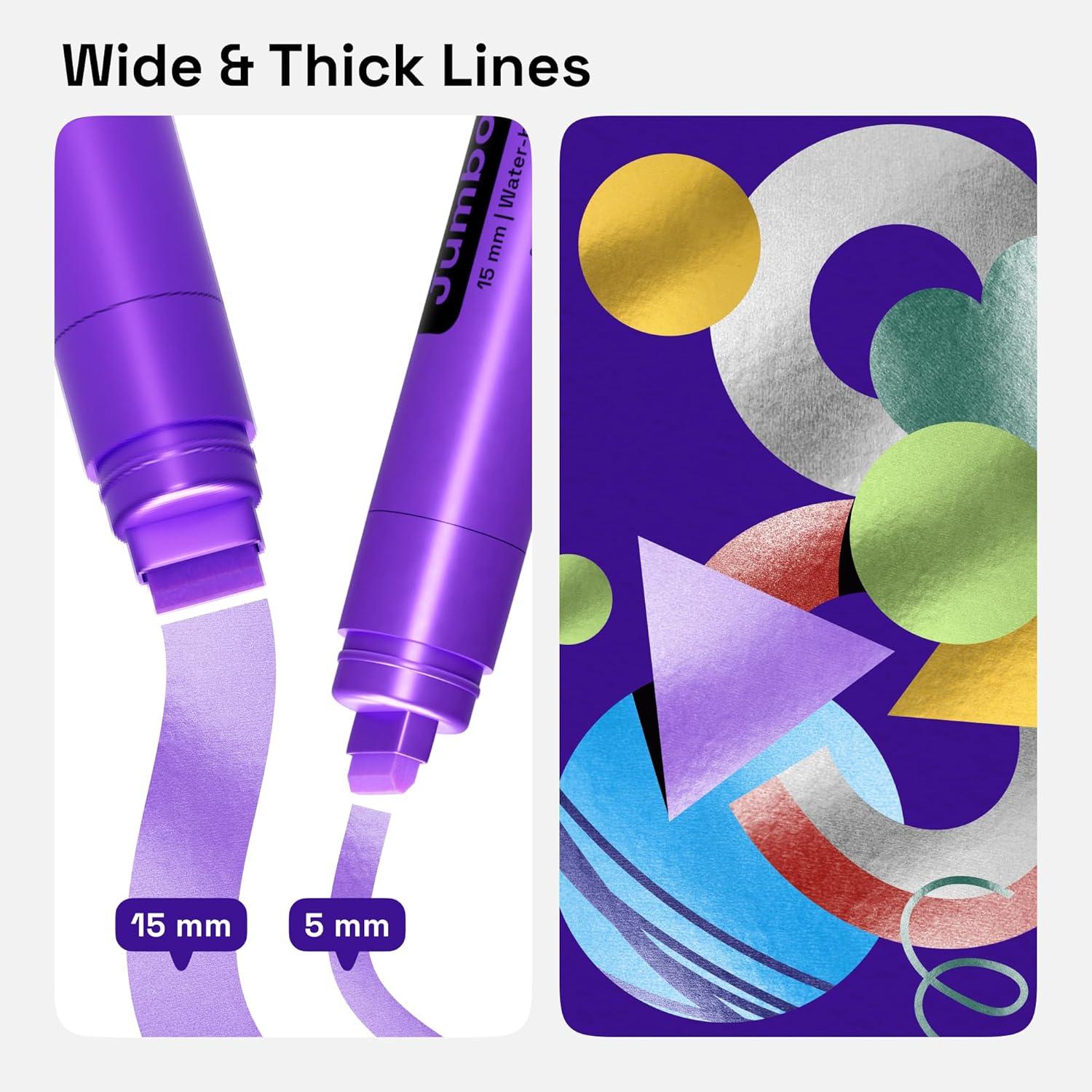 imageARTISTRO Poster Markers Jumbo Set Acrylic Markers with 15mm Wide Jumbo Tip for Murals Tagging Posters Large for Rock Wood Plastic Leather Metal Fabric Ceramic8 Jumbo