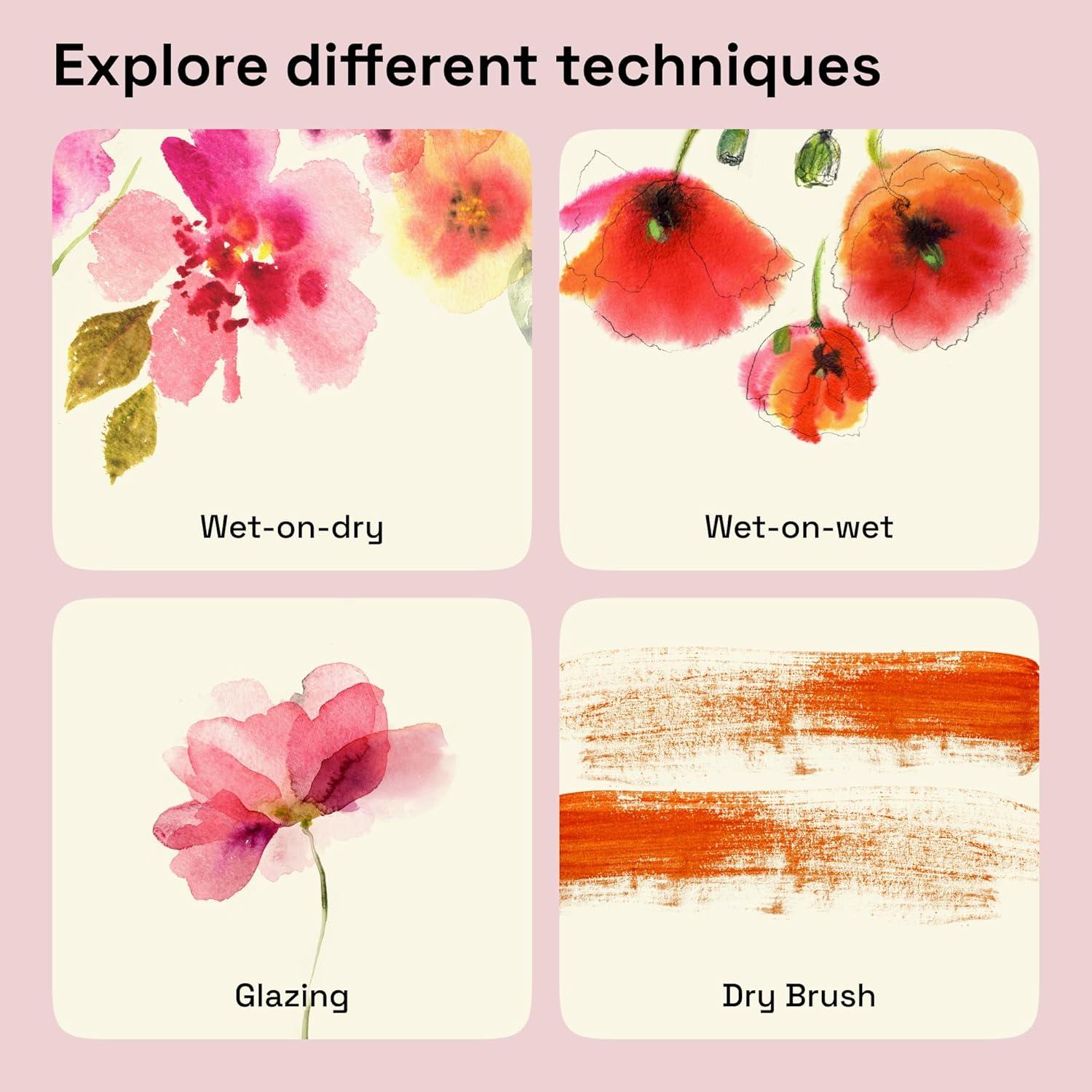 imageARTISTRO Professional Watercolor Paint Set for Adults 48 PigmentRich Colors XL Pans ASTMI Lightfastness High Tinting Strength Watercolor Set for Professionals made by professionals12 Colors