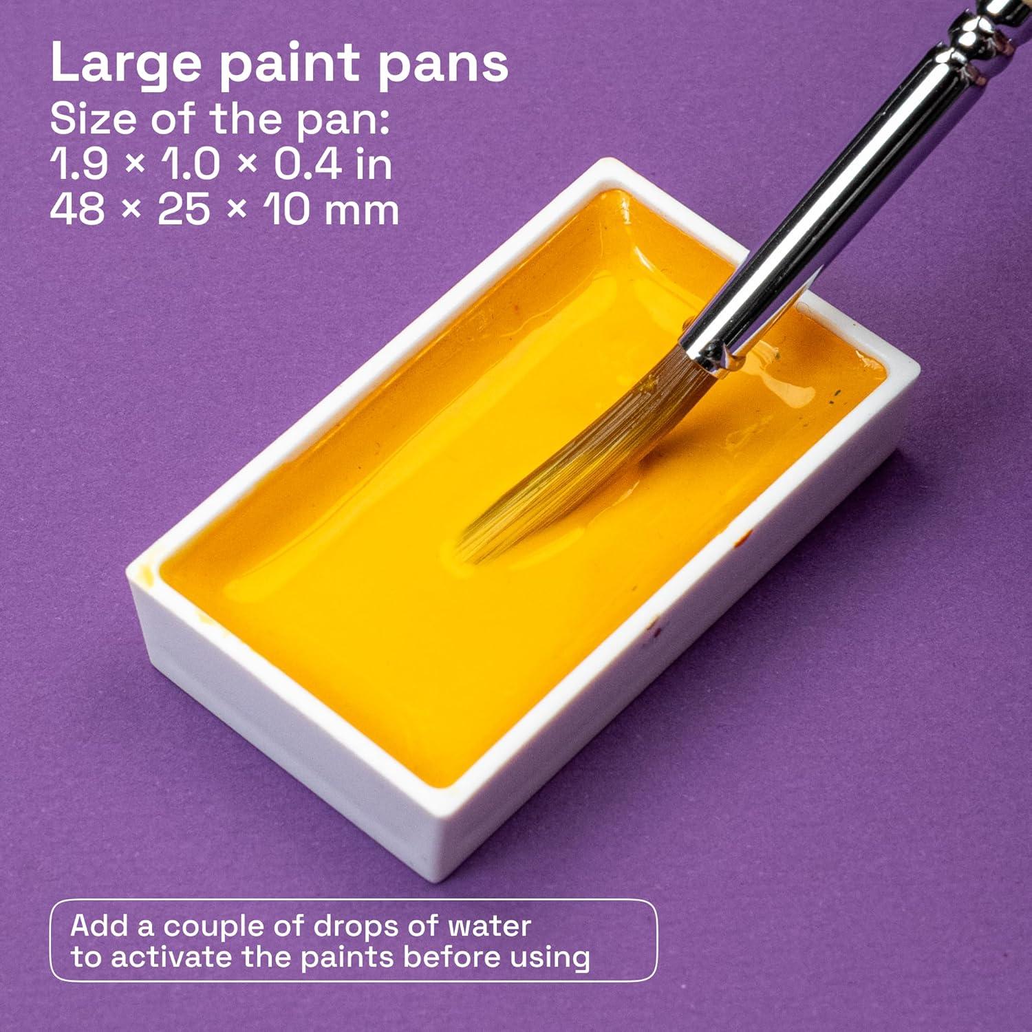 imageARTISTRO Professional Watercolor Paint Set for Adults 48 PigmentRich Colors XL Pans ASTMI Lightfastness High Tinting Strength Watercolor Set for Professionals made by professionals48 Colors