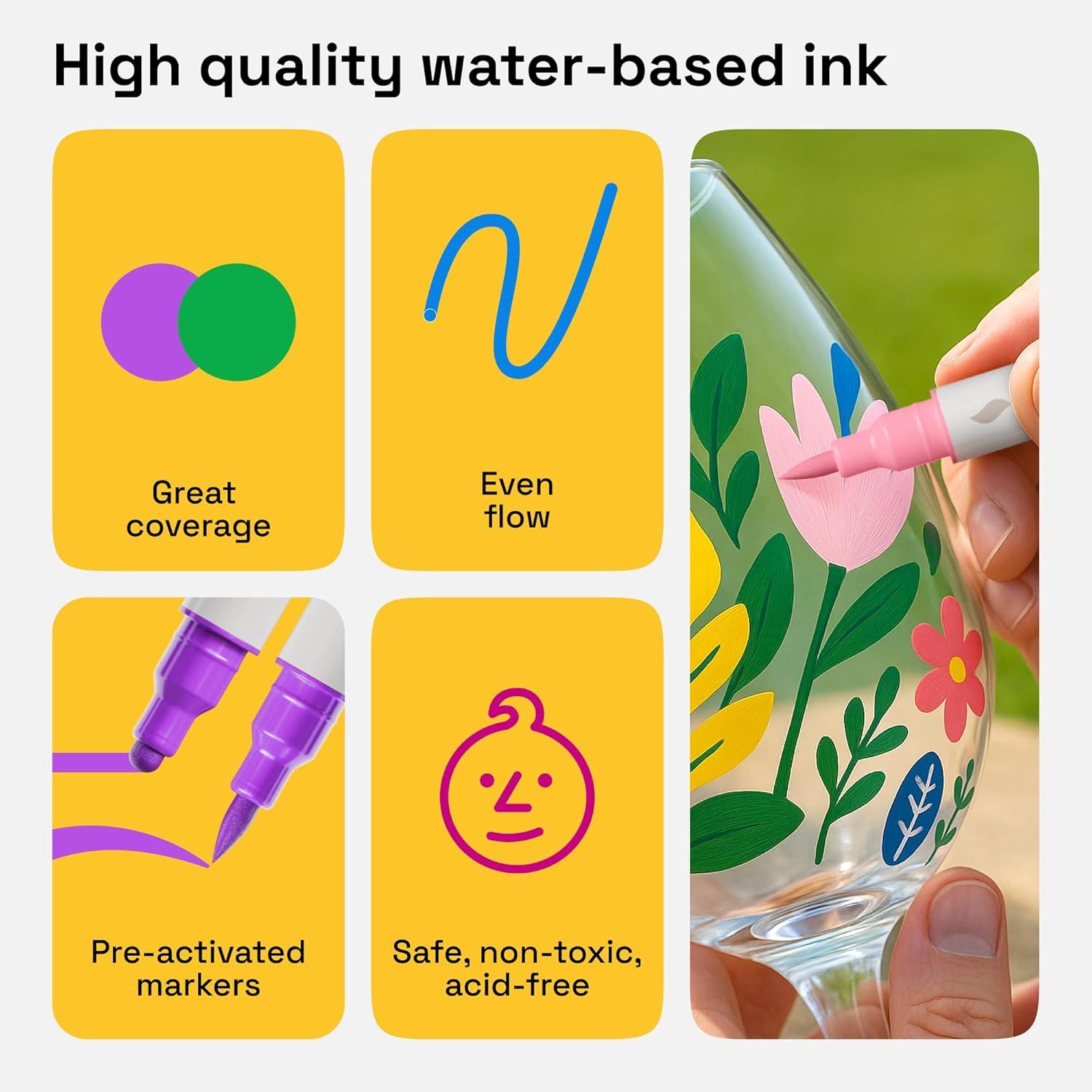 imageARTISTRO Rock Acrylic Paint Markers Rock Painting Kit for Arts ampamp Crafts Dual Tip Acrylic Paint Pens72 Colors