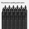 ARTISTRO 12 Black Acrylic Paint Markers – Medium Point Paint Pens for Rock, Wood, Glass, Ceramic, Black Paper, Scrapbooking Crafts, Card Making, DIY Photo Album, Ceramic(Medium Tip Black)