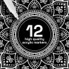 ARTISTRO 12 Black Acrylic Paint Markers – Medium Point Paint Pens for Rock, Wood, Glass, Ceramic, Black Paper, Scrapbooking Crafts, Card Making, DIY Photo Album, Ceramic(Medium Tip White)