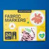ARTISTRO 24 Fabric Markers – Fine Tip Fabric Markers Permanent for Clothes – No Bleed Pens for T-Shirts, Bags, Textile, Canvas, and more(24 fabric)