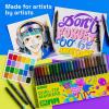 ARTISTRO 36 Brush Marker Pens Coloring Markers for Adults Brush Tip & 0.4mm Fineliner Pens Coloring Markers No Bleeding(24 dual tip brush + fineliner)