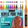 ARTISTRO Watercolor Brush Pens, 48 Colors Set + 2 Water Brush Pens with 12 Set Acrylic Paint Pens Medium Tip