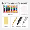ARTISTRO Watercolor Paint Set – 48 Vivid Colors in Portable Box, Including Metallic & Fluorescent Shades – Travel Art Kit for Artists, Hobbyists & Painting Lovers (Premium Home)