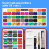 ARTISTRO Watercolor Paint Set in Portable Box, Includes Metallic and Fluorescent Paints, 2 x Brushes, Watercolour Paper, Acrylic Markers, Travel kit for Artist and Beginners(50 Colors)