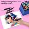 Alcohol Dual Tip Markers Set of 36 with No Bleed Ink, Bonus Case and Vibrant Fade-Resistant Colors, Art Supplies for Sketching, Manga, Drawing, Adult Coloring Books, Card Making (Fine & Chisel)(36 markers)