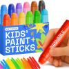 ARTISTRO 100% Washable Tempera Paint Sticks for Kids – 12 Non-toxic Paint Markers for Kids – Color Sticks with Twist Design(12 Markers)