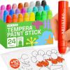 ARTISTRO 100% Washable Tempera Paint Sticks for Kids – 12 Non-toxic Paint Markers for Kids – Color Sticks with Twist Design(24 Markers)